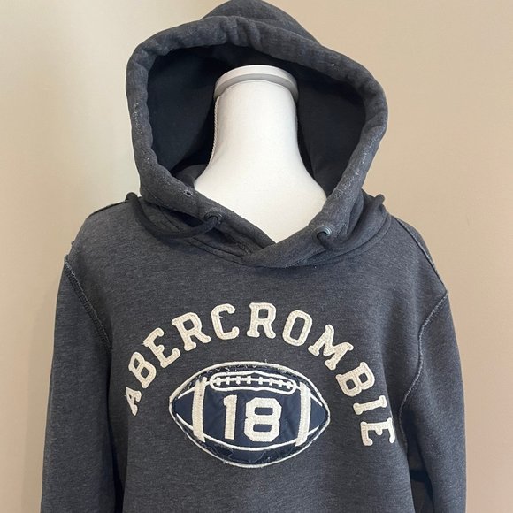 Abercrombie & Fitch Other - ABERCROMBIE & FITCH drk gray HOODED SWEATSHIRT muscle FOOTALL size LARGE
